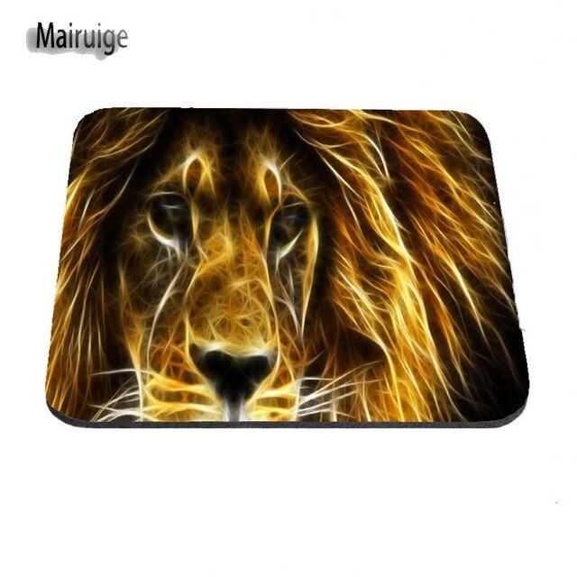 Hot 2017 Low High Quality Glowing Lion Art And Tiger Pattern Durable Mini Optics Computer Rectangular Game and Office Mouse Pad