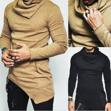 Charger l&#39;image dans la galerie, 2019 Men&#39;s High-necked Sweaters Irregular Design Top Male Sweater Solid Color Mens Casual Sweater Pullover Sweaters For Mens