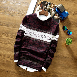 2019 Fashion Brand Splice Stripe Cotton Thin Men Pullover Sweaters Casual Crocheted Striped Knitted Sweater Men Pullover Clothes