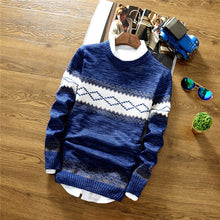 Charger l&#39;image dans la galerie, 2019 Fashion Brand Splice Stripe Cotton Thin Men Pullover Sweaters Casual Crocheted Striped Knitted Sweater Men Pullover Clothes