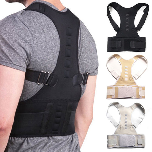 Male Female Adjustable Magnetic Posture Corrector Corset Back Brace Back Belt Lumbar Support Straight Corrector de espalda S-XXL