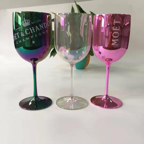 PS Plastic Moet Et Chandon Wine Glass Gift for Friend Clients Decorative Colorful Transparent Party Wine Goblet